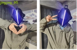 Anime Made In Abyss With LED Helmet Cosplay Mask Wearable Props Black Halloween - Picture 1 of 11