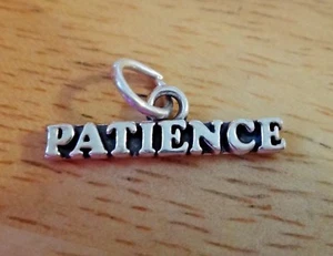 Dije de plata de ley 7x22 mm que dice encanto de paciencia! - Imagen 1 de 3