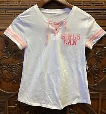 New Ideology Girl Short Sleeve Lace-Up T-Shirt, White, M (10/12)