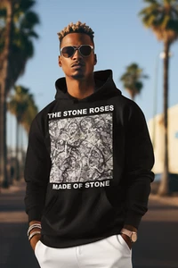 THE STONE ROSES HOODIE - MADE OF STONE - SCHWARZ - UNISEX S BIS 5XL - BRITPOP GESCHENK - Bild 1 von 6