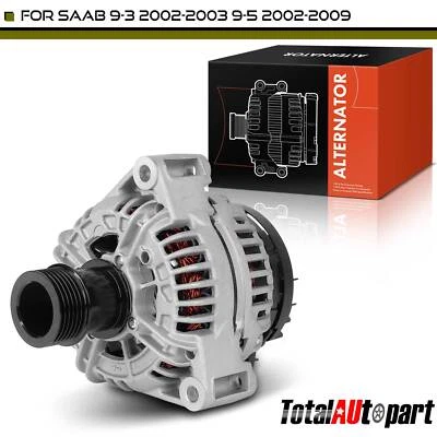 New Alternator for Saab 9-3 2002-2003 9-5 2002-2009	140A 12V CW 6-Groove Pulley - Image 1 of 4