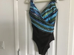 CHRISTINA Woman’s One Piece Brown Swimsuit  Sz 10 L - Picture 1 of 5