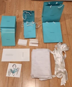 Tiffany & Co. Bags, Gift Card Boxes, Tissue Paper, Ribbon, LOT - Picture 1 of 10