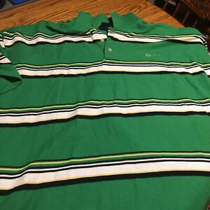 Kani Gold Green Striped Polo Shirt 4XL