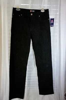 Nuevos pantalones chinos clásicos de pana Ralph Lauren Chaps negros 32x31 talla 18 para niños Foto 1 de 4