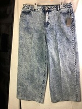 Eloquii Denim Womens Size 14 High Rise Wide Leg Bleached Blue Denim Jeans