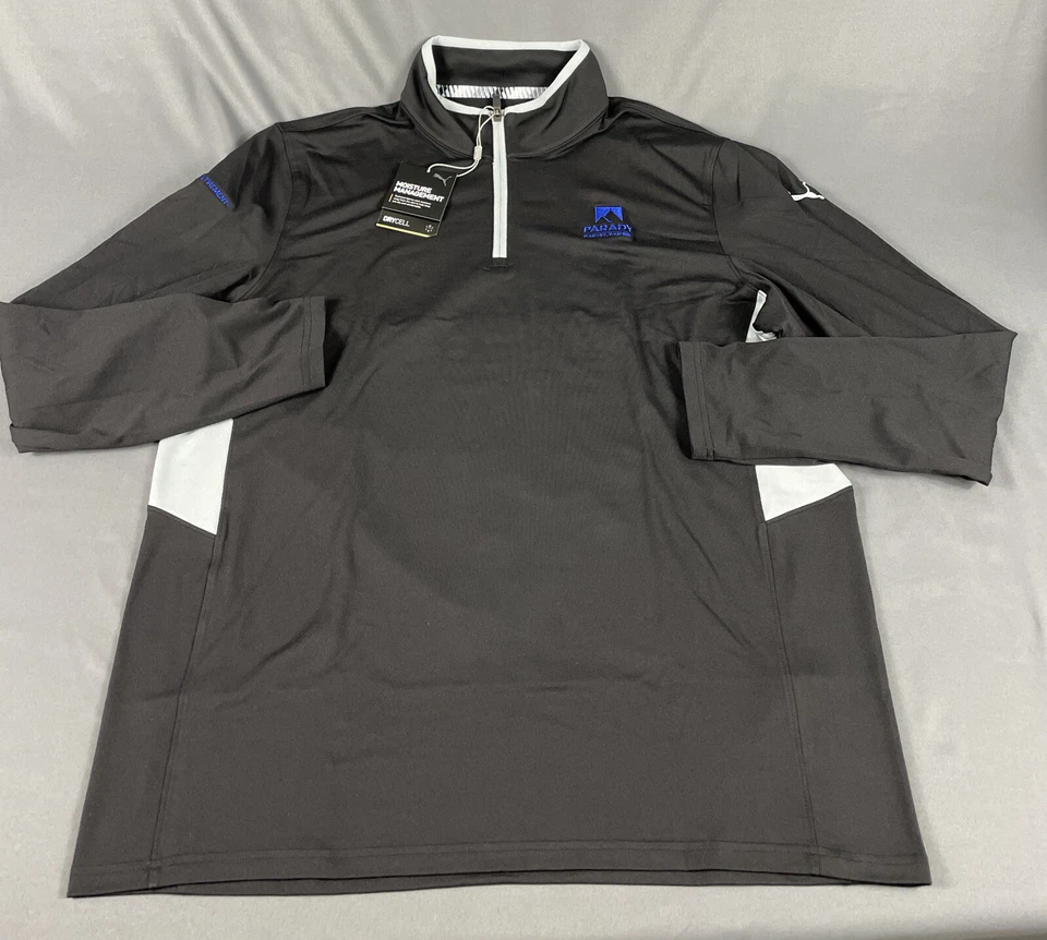 Puma Golf Pullover Outing Chest Logo 1/4 Zip Large Black Polyester NWT MSRP $65 - Image 1 of 4