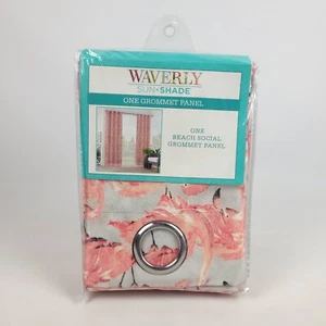 Waverly Sun n Shade Curtain Panel Flamingo One Grommet Panel 52" x 84" One Panel - Picture 1 of 5