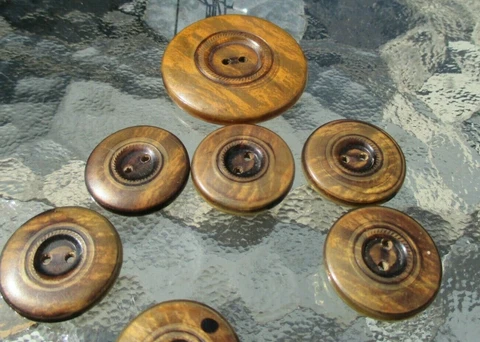 Antique Celluloid Button Lot Matching Tight Top See-Thru Animal Print Cover
