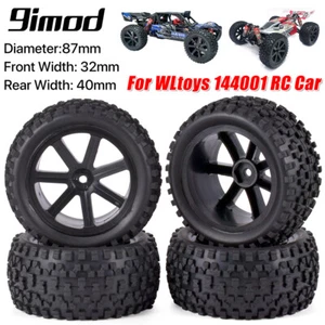 4x RC Tires Wheels 12mm Hex Tyre For Wltoy 144001 124019 Traxxas 1/10 Buggy Car - Picture 1 of 10