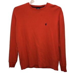 Polo Ralph Lauren Sleepwear Mens Medium Orange Long Sleeve Pullover Shirt Size M