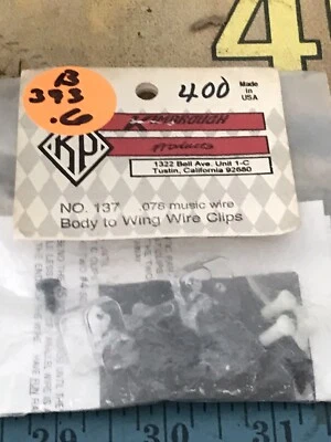 Kimbrough 137 Body To Wing Wire Clips {.078 Music Wire} NewInPack USA Shipped - Image 1 of 4