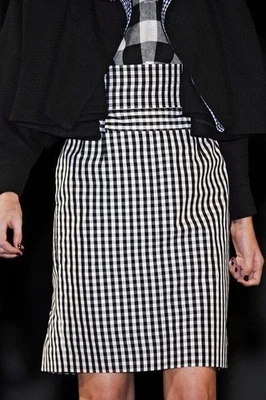 YSL YVES SAINT LAURENT Negro Guinga Algodón Culottes Pantalones Cortos Falda IT36/US2 NUEVO CON ETIQUETAS Foto 1 de 4