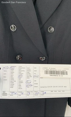 Blazer Chloe Mujer Regular Negro Chaqueta Básica Doble Pecho Foto 1 de 4