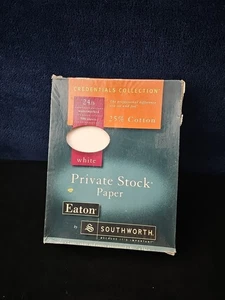 Vintage Eaton Private Stock Business Stationary 24lb Laid Paper 500 Sheets White - Picture 1 of 4