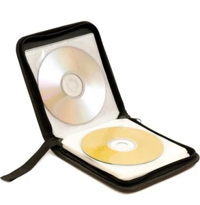 Groov-e 40 Sleeve CD / DVD Storage Pouch Wallet Scratch Protector Zipped Black - Afbeelding 1 van 2