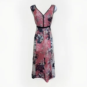 PER UNA LADIES CHIFFON DRESS SUMMER PARTY ROMANTIC ELEGANT UK 18 P2P 22.5” L45” - Picture 1 of 12