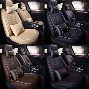 5 Seat Leather Car Seat Cover Full Set Universal Cushion Protector for Sedan SUV - Picture 1 of 17