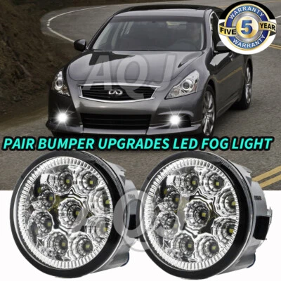 Front Bumper Fog Lights Lamps For Infiniti G25/G37/Q60 Sedan 2010-2012 2013 2014 Foto 1 de 4