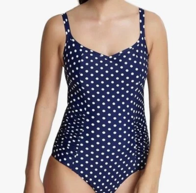 Traje de baño Panache Anya Spot acanalado copa completa traje de baño lunares talla 38D Foto 1 de 3