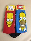 Homer Simpson 2 Pair Pack Unisex Novelty Crew Socks Size 6-12 New Ar405