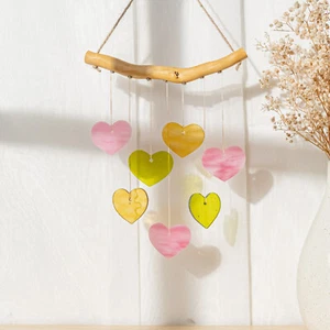 vitral, corazón suncatcher, campana de ventana, decoración boho, cottagecore - Imagen 1 de 6