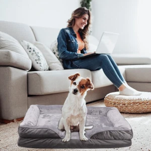 Large Orthopedic Memory Foam Pet Dog Bed Jumbo Soft Mattress Removable Cover - Picture 1 of 22