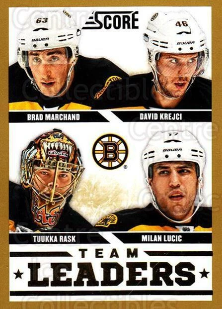 2013-14 Score Gold #552 Tuukka Rask, Brad Marchand, David Krejci, Milan Lucic - Image 1 of 1