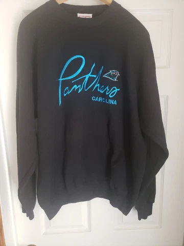 Vintage 90s CAROLINA PANTHERS embroidered made in USA CS Crable Sweatshirt XL Cover