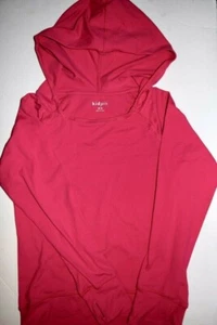 EUC KIDPIK Girls HOT Pink Hooded LONG SLEEVE ACTIVE SHIRT PULLOVER Size M 10 - Picture 1 of 3