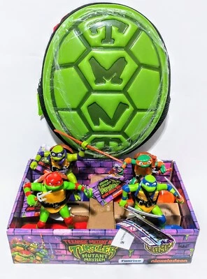 Juego de 4 trituradoras de alcantarillado Mutant Mayhem Ninja Turtles con mini mochila  Foto 1 de 4