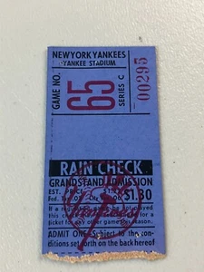 8-29-62 New York Yankees Ticket Stub - Maris HR Mantle Grandstand Home Game 65 - Picture 1 of 2