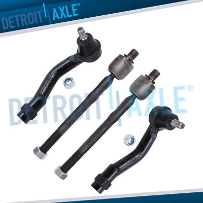 4pc Front Inner & Outer Tie Rod Ends for 2005 - 2010 Kia Sportage Hyundai Tucson - Image 1 of 4