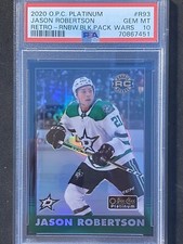 2020 OPC Platinum Retro Rainbow Black Pack Wars JASON ROBERTSON Rookie PSA 10