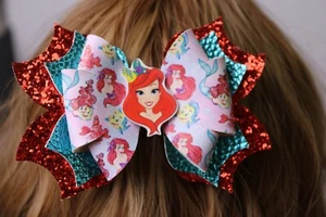 Multicolor Ariel Hairbow BOUTIQUE HANDMADE STACKED - Picture 1 of 1