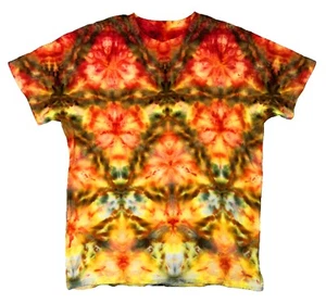 CLEARANCE Triangle Fold Ice Tie Dye T-Shirt, Unisex XL SS, Bright Fall Colors - Picture 1 of 6