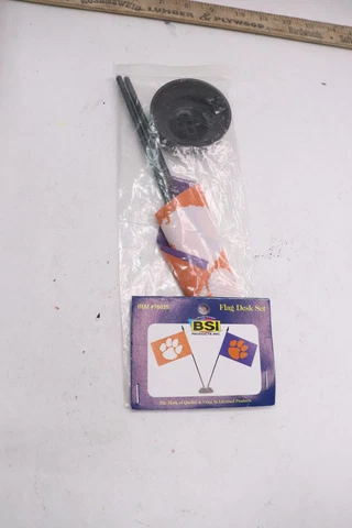 BSI Clemson Tigers 2 Flag Desk Set 76025 Cover