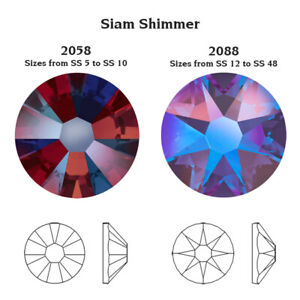 Genuine SWAROVSKI 2058 & 2088 Flat Backs No Hotfix Crystals * NEW Shimmer Effect