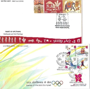 FULL SET OF ALL 34 INDIA 2012 MS on FDC FIRST DAY COVERS COMPLETE PACK ISSUE - Picture 1 of 17