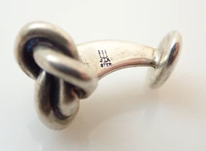 James Avery JA Signed Sterling Silver Love Rope Knotted Single Cufflink - Picture 1 of 5