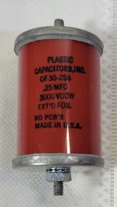 CONDENSADORES DE PLÁSTICO, inc OF30-254, .25MFD, 3000VCDW, sin PCB - Imagen 1 de 5
