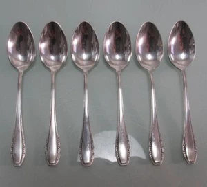 6 cucharas de moca 10,5 cm cl. Cuchara de té espadas años 90 plateadas Art Nouveau - Imagen 1 de 3