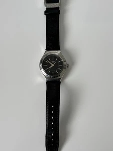Men’s Swatch Irony 1990´s Vintage Automatic Watch. Black dial, leather strap - Picture 1 of 9