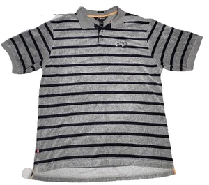 Ecko Unltd Velour Polo Shirt XL Gray Black Striped Y2K Streetwear “Grand P.” - Picture 1 of 9