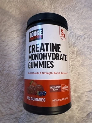 Gomas monohidratadas de creatina Force Factor, baga mista, 150 quilates, EXP 7/27 - Imagem 1 de 4