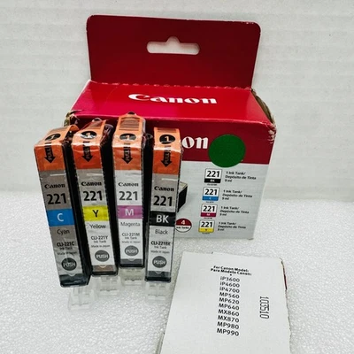 Tinta Canon CLI-221 CYMK MP980/MP560/MP620/MP640/MP990/MX860/MX870/iP4600/ip3600 Foto 1 de 4