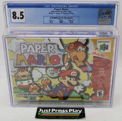 Paper Mario Nintendo 64 N64 CIB CGC Graded 8.5 w/ 9.2 Box! - Image 1 of 4