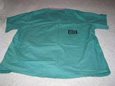 Property of ER County General Green Scrub Top Cotton Size L? - Image 1 of 3