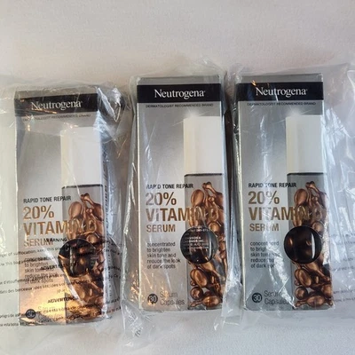 Neutrogena Rapid Tone Repair 20% Vitamin C Serum Capsules 30 Ct Lot Of 3 RETIRED - Image 1 of 2