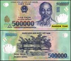 Vietnam 500,000 Dong Banknote, P-124, UNC, Polymer USA SELLER COA 1 note